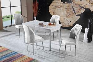 Juego de Mesa de Comedor con 6 Sillas Extensibles, Mesa de Mármol de Lujo de Estilo Europeo Moderno Más Vendida, Fácil Instalación para el Hogar, Económico - Product Image 4
