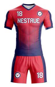 Camiseta de fútbol transpirable con cuello en V de alta calidad para adultos, diseño de sublimación cómodo, logotipos de colores personalizados, 100% poliéster de secado rápido - Product Image 2