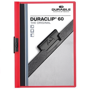 Portapapeles Resistente DURACLIP 60 DIN A4 de Plástico Duro con Cubierta Trasera Roja y Clip Negro, Producto Duradero - Product Image 3