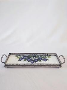 Plateau imprimé numériquement motif Myrtille Premium, idéal pour servir des collations, des apéritifs, des desserts, des boissons et pour l'accueil des invités, provenant d'Inde. - Product Image 3