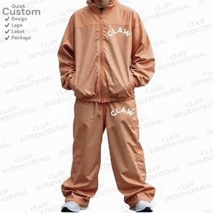 Conjunto de chándal cortavientos de nailon de gran tamaño unisex, chaqueta y pantalones ligeros de 2 piezas para hombres y mujeres - Product Image 6