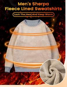 Sudadera de Invierno para Hombre, de Forro Polar, Sin Forro, Bordada, de Cuello Redondo, Estilo Holgado, GK Leather Industries - Product Image 5