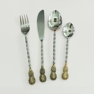 Foreign Design Long Stick Handle With Silver Polished New Designer Hammered <b>Cutlery</b> Set Personalized Logo <b>Cutlery</b> Set - Product Image 4