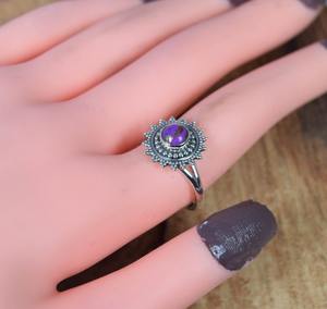 Bague en argent sterling 925 faite à la main pierre précieuse turquoise bijoux solides bague de promesse cadeau de mariage bague en argent fin bijoux naturels - Product Image 2