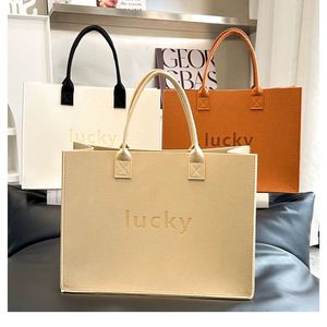 Sac fourre-tout en feutre personnalisé avec logo, grande capacité, poignée en corde portable, motif lettres tendance - Product Image 3