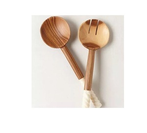 <b>Wooden</b> Salad Servers Spoon Fork Knife Dinner Flatware <b>Set</b> Cutlery Manufacturer Safe Eco-friendly <b>sets</b> of 4 Acasia wood spoons - Product Image 6