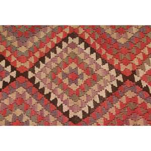 Tapis vintage 2,8 x 10,8 pieds, tapis turc en laine à imprimé animal rouge - Product Image 5