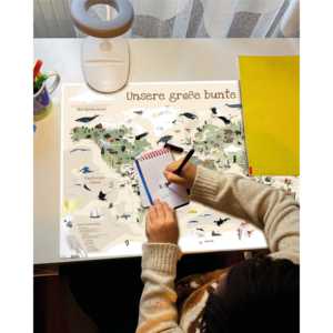 Alfombrilla de Escritorio con Mapa del Mundo para Niños, Versión Beige, 60x40 cm, para el Aprendizaje y la Creatividad - Product Image 1