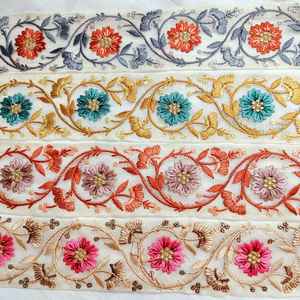 Tissu de dentelle de broderie écologique de haute qualité pour vêtements robes robes de mariée couleurs et motifs personnalisés - Product Image 3
