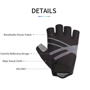 <b>weight</b> lifting Customized Logo Microfiber Half-Finger Racing Gloves Wholesale Sports Bicycle Biking Hand Gloves - Product Image 5