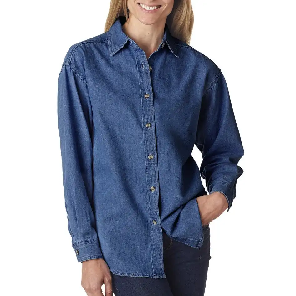 High Quality Ladies Women's Denim Jacket Casual Jeans with Hood Blue Women's Denim Shirts Wholesale