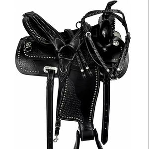 ชุดอานม้าหนังแท้คุณภาพพรีเมี่ยมทนทานแบบตะวันตกขี่ม้าแข่งแบบอังกฤษ - Product Image 1