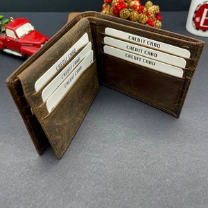 Cartera de cuero delgada que bloquea el tarjetero plegable Clip para dinero Monedero de bolsillo frontal Estilo de moda 2017 - Product Image 2