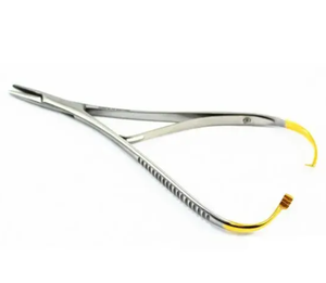 Portaagujas manual Mathieu de 14cm con punta de carburo de tungsteno, instrumento quirúrgico hecho de acero - Product Image 6