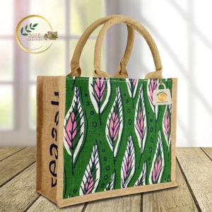 Venta al por mayor de alta calidad de yute impreso bolsa de compras Eco-Friendly Natural al mejor precio del mercado - Product Image 1
