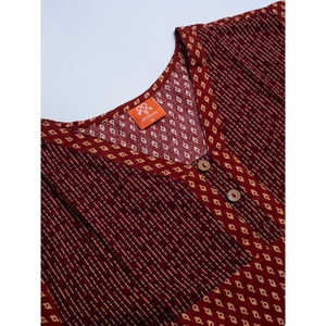 Chemise de nuit longue Evolve pour femme 100 % coton imprimé, super confortable et douce, boutonnée et taille élastique, taille XS - Product Image 1