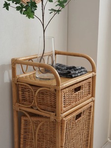 Gabinete de almacenamiento de ratán natural hecho a mano con cajones Organizador ligero duradero y ecológico - Product Image 6