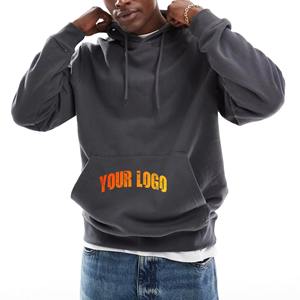 Sudadera con Capucha de Felpa de Algodón, Ropa Deportiva Informal para Calle y Gimnasio con Capucha Ajustable, Bolsillos Delanteros y Diseño de Logotipo - Product Image 5