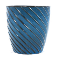 Pot de fleurs en céramique émaillée bleue de style américain moderne avec trou de drainage, écologique, pour jardin intérieur, produits en gros