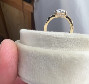 แหวนเพชรโมอิสสำหรับงานหมั้นและแหวนแต่งงาน1.65ตัดรูปกุหลาบโบราณสำหรับงานเลี้ยงสีเหลืองทอง - Product Image 3