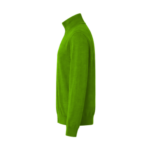 Veste en tricot standard pour homme, 100% coton, fermeture éclair intégrale, respirante, séchage rapide, anti-froissement, anti-boulochage, logo frontal uni - Product Image 2