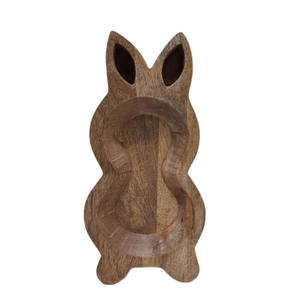 Plat de service en bois assiette et plat de couleur noyer foncé pour les articles de serveur dans les fournitures de restaurant et d'hôtel faites à la main personnalisées - Product Image 4