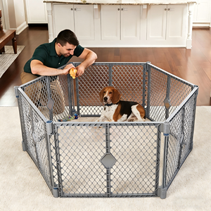Parc de jeu pliable pour chien personnalisable, intérieur/extérieur. Fabriqué aux États-Unis. Parc de jeu <span class=keywords><strong>autoportant</strong></span> pour chiots à 6 panneaux, barrière pour chien de 26 po de hauteur - Product Image 2