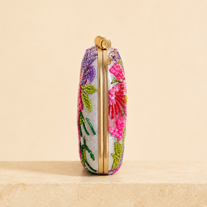 Pochette de Soirée Mini de Luxe Florale Perlée, Sac à Main Brodé de Paillettes avec Chaîne, Sac de Fête Doublure Satinée pour Femme - Product Image 4