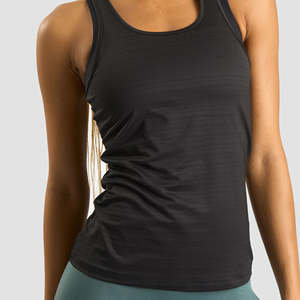 Camiseta sin mangas de mujer de Color único de alta calidad, ropa activa de talla grande de algodón de fibra de bambú, camiseta sin mangas cómoda y de secado rápido para mujer - Product Image 6