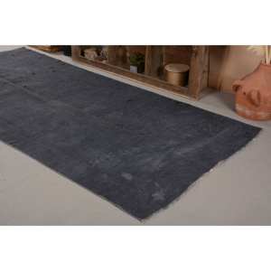 Tapis turc vintage moderne de 5.4x11 pieds en laine noire, patchwork fait à la main, avec support en latex pour le salon ou la chambre à coucher. - Product Image 4