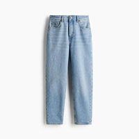 Jeans de Mezclilla Momfit de Alta Calidad para Mujer, Cómodos, de Algodón, Cintura Alta, Corte Recto Holgado, Diseño Moderno, Marca Personalizada, Verano