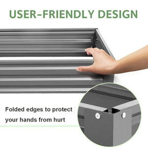 Cama de jardín elevada de metal de acero para exteriores, maceta alta galvanizada grande para verduras, flores, hierbas, decoración del hogar, diseño OEM ODM - Product Image 5