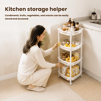 Étagère de rangement triangulaire multi-niveaux, support d'angle en plastique, étagère roulante utilitaire