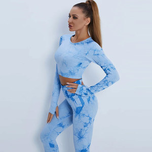 2025 populaire 22 couleurs sport gymnastique Fitness vêtements costume tenues vêtements actifs 2 pièces Yoga sans couture ensembles d'entraînement pour les femmes - Product Image 3