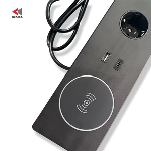 Enchufes Eléctricos Empotrados de Sobremesa, Tomas de Corriente EU, Regleta de Enchufes, Cargador Inalámbrico, Altavoz, Cable de Extensión con Carga Rápida USB para Teléfono - Product Image 2