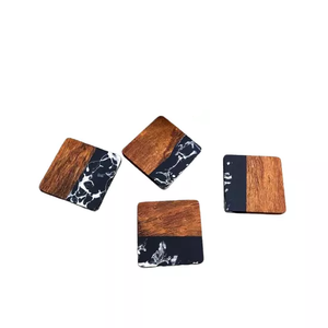 Natural Bamboo Wooden Genuine Design Square Glass Coaster Latest Design Wooden Collection Flatware Dinnerware Tea Cup <b>Mats</b> Pads - Product Image 6