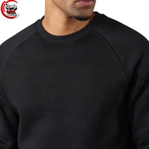 Sweatshirts en coton décontractés pour hommes motif solide 100% coton saison d'hiver en polaire épaisse avec broderie de logo personnalisé vente en gros - Product Image 3