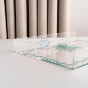 Bandeja grabada acrílica personalizada con diseño de palmera, bandeja para servir acrílica decorativa al por mayor - Product Image 2