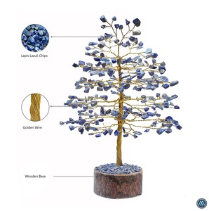 Premium Blue Lapis Lazuli Crystal Gemstone Tree Natural <b>Stone</b> Bonsai <b>Ornament</b> for Feng Shui Decor Wholesale Gift Supply Handmade - Product Image 4