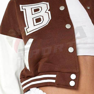 Veste universitaire en laine de haute qualité pour hommes personnalisée hiver collège baseball Letterman support coton rempli de cuir manches tricotées - Product Image 5