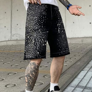 Custom Color <b>Men</b> Rhinestone Shorts For Sale Made In Pakistan New Style Custom Made <b>Men</b> Rhinestone Shorts - Product Image 3