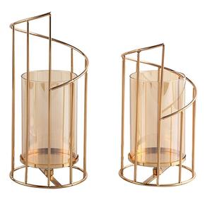 Nuevo soporte de vela con acabado en oro en forma de corazón, soporte votivo decorativo estructurado de malla de alambre con vidrio a prueba de viento - Product Image 2