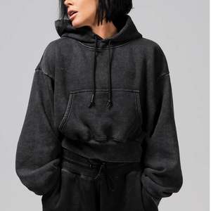 Sudadera con Capucha Corta de Invierno para Mujer, Personalizada al por Mayor, 100% Algodón, Sudadera Holgada de Felpa, Informal, para Gimnasio - Product Image 1