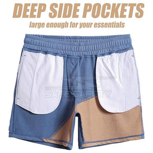 Short de sport de fitness personnalisé pour homme de grande taille Style de rue respirant anti-rides coton écologique marque privée à vendre - Product Image 4