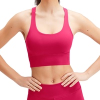 Set Yoga 2 Potong Wanita Grosir Kustom OEM, Bra Olahraga Tanpa Jahitan Pinggang Tinggi, Celana Pinggang Elastis Bahan Spandex Nylon Bernapas