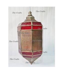 Linterna colgante marroquí de hierro y vidrio con linterna colgante de la mejor calidad para decoración de hoteles y eventos en casa - Product Image 3