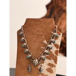 Collar Navajo Vintage de Plata de Ley con Múltiples Piedras, Hecho a Mano por Artesanos, Artículo de Colección Cultural - Product Image 2