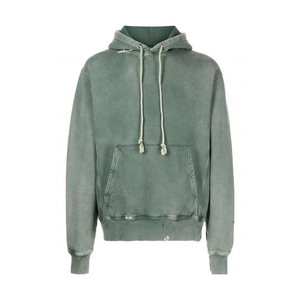 Sudadera con capucha de manga larga de gran tamaño informal para hombre y mujer, sudadera tejida en blanco, logotipo personalizado de otoño al por mayor - Product Image 1