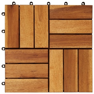 Carreaux de terrasse modernes en bois d'acacia 300x300x24mm sans nœuds avec finition à l'huile pour sol extérieur - Product Image 5