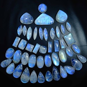 AAA+ Quality Natural <b>Rainbow</b> Moonstone Loose Cabochon Gemstone Free Size Gemstone Wholesale Lot for Fine Jewelry Making - Product Image 3